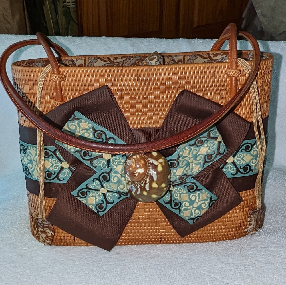 Woven straw Bali bag.